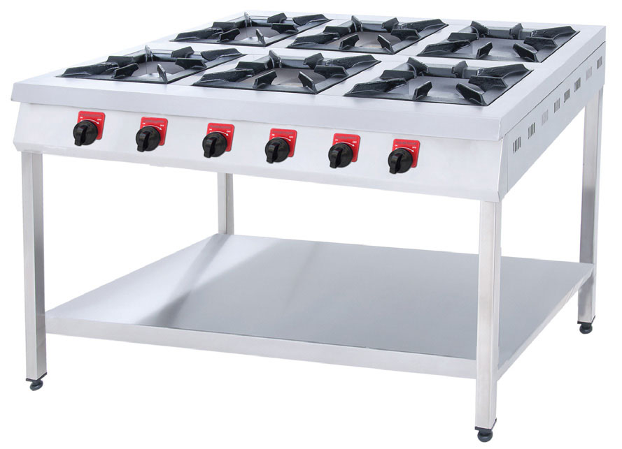 Ocak Taban Raflı 6 Lı Range without Oven 6 Burner