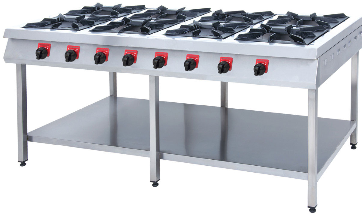 Ocak Taban Raflı 8 Li Range without Oven 8 Burner